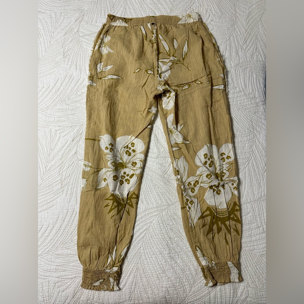 Z&L Linen Mustard Floral Pants